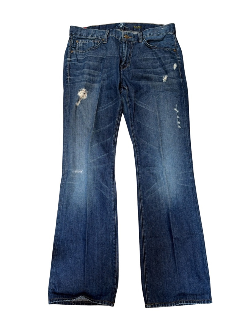 7 For All Mankind Brett Distressed Bootcut Jeans sz 32